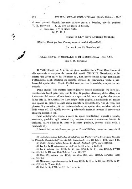 Rivista delle biblioteche e degli archivi periodico di biblioteconomia e di bibliografia di paleografia e di archivistica