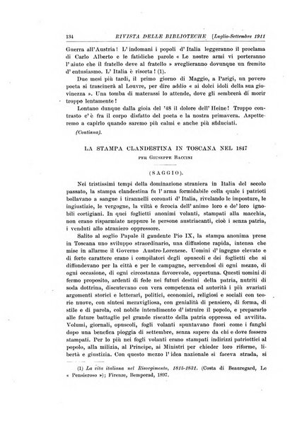 Rivista delle biblioteche e degli archivi periodico di biblioteconomia e di bibliografia di paleografia e di archivistica