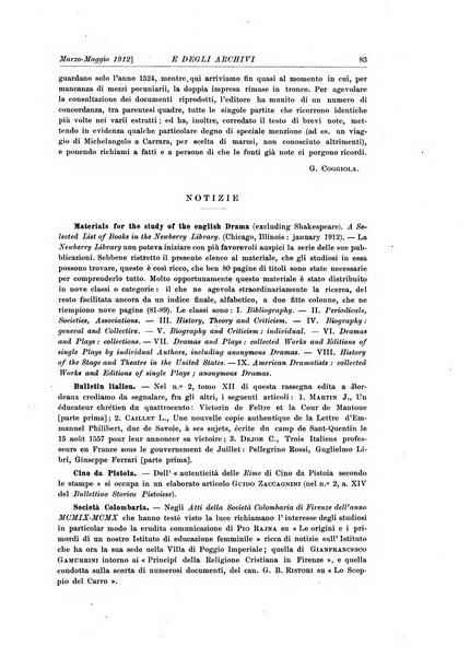 Rivista delle biblioteche e degli archivi periodico di biblioteconomia e di bibliografia di paleografia e di archivistica