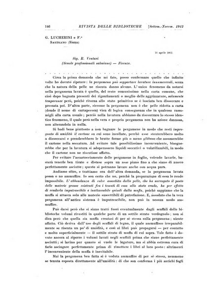 Rivista delle biblioteche e degli archivi periodico di biblioteconomia e di bibliografia di paleografia e di archivistica