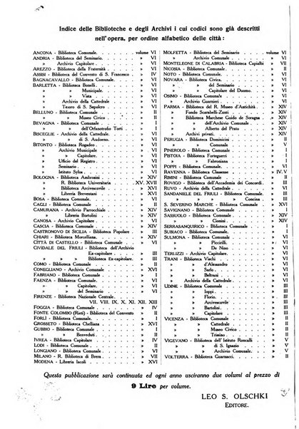 Rivista delle biblioteche e degli archivi periodico di biblioteconomia e di bibliografia di paleografia e di archivistica