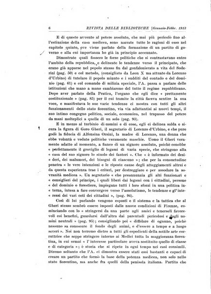 Rivista delle biblioteche e degli archivi periodico di biblioteconomia e di bibliografia di paleografia e di archivistica