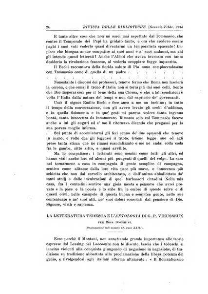 Rivista delle biblioteche e degli archivi periodico di biblioteconomia e di bibliografia di paleografia e di archivistica