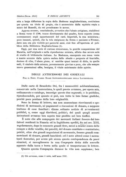 Rivista delle biblioteche e degli archivi periodico di biblioteconomia e di bibliografia di paleografia e di archivistica