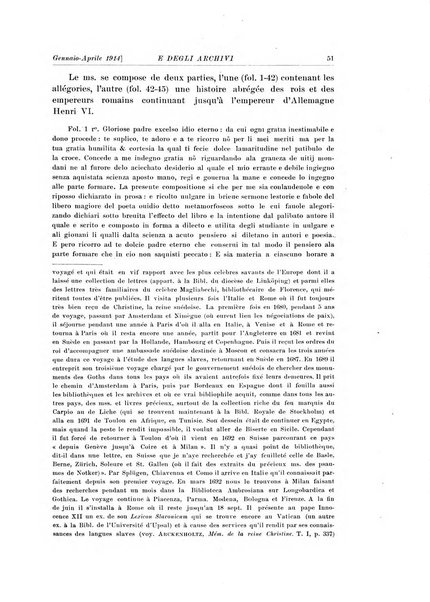 Rivista delle biblioteche e degli archivi periodico di biblioteconomia e di bibliografia di paleografia e di archivistica