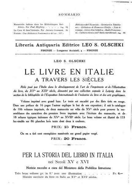 Rivista delle biblioteche e degli archivi periodico di biblioteconomia e di bibliografia di paleografia e di archivistica