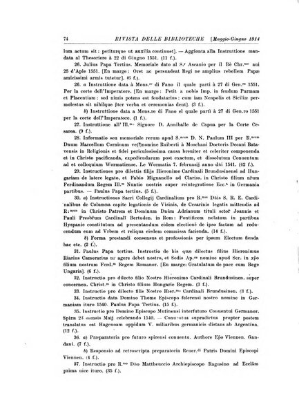 Rivista delle biblioteche e degli archivi periodico di biblioteconomia e di bibliografia di paleografia e di archivistica