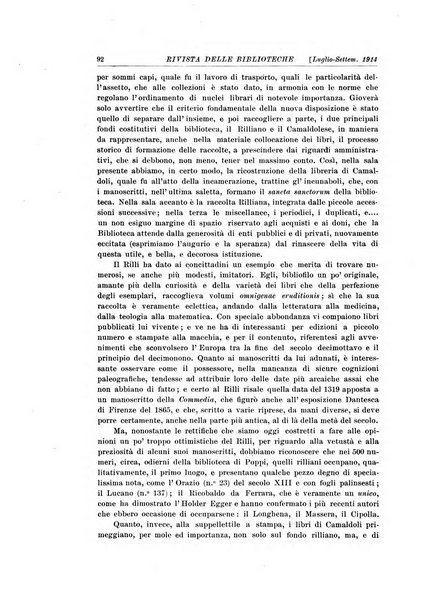 Rivista delle biblioteche e degli archivi periodico di biblioteconomia e di bibliografia di paleografia e di archivistica