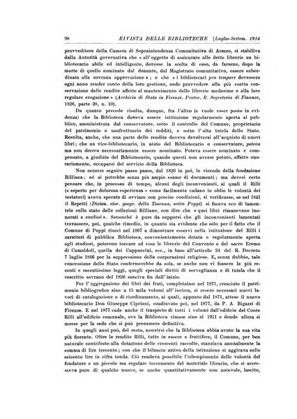 Rivista delle biblioteche e degli archivi periodico di biblioteconomia e di bibliografia di paleografia e di archivistica