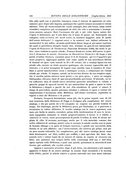 Rivista delle biblioteche e degli archivi periodico di biblioteconomia e di bibliografia di paleografia e di archivistica