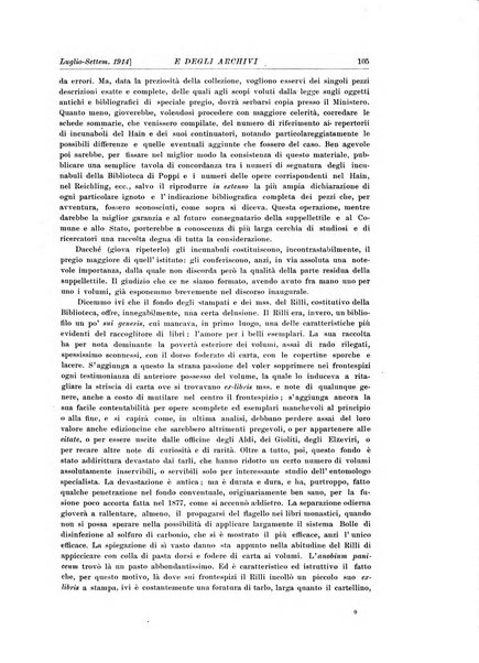 Rivista delle biblioteche e degli archivi periodico di biblioteconomia e di bibliografia di paleografia e di archivistica