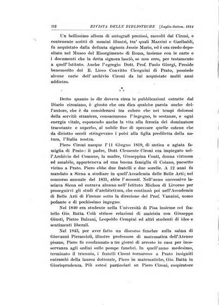 Rivista delle biblioteche e degli archivi periodico di biblioteconomia e di bibliografia di paleografia e di archivistica