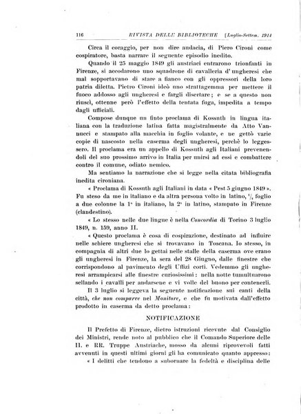 Rivista delle biblioteche e degli archivi periodico di biblioteconomia e di bibliografia di paleografia e di archivistica