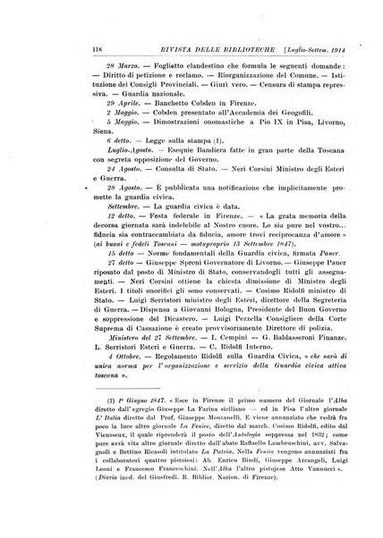 Rivista delle biblioteche e degli archivi periodico di biblioteconomia e di bibliografia di paleografia e di archivistica