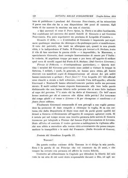 Rivista delle biblioteche e degli archivi periodico di biblioteconomia e di bibliografia di paleografia e di archivistica