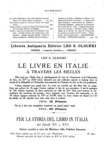 Rivista delle biblioteche e degli archivi periodico di biblioteconomia e di bibliografia di paleografia e di archivistica