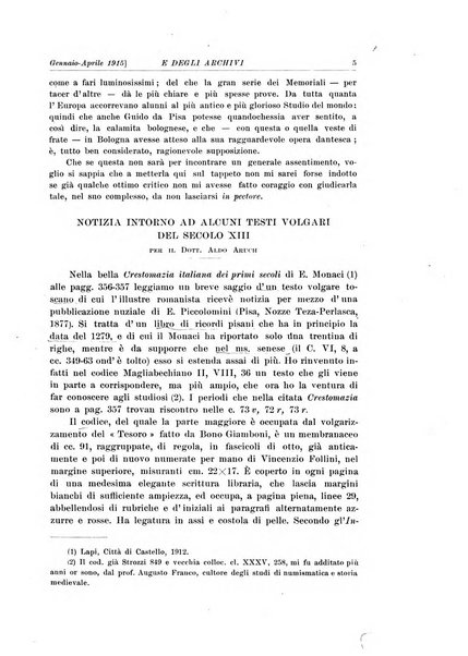 Rivista delle biblioteche e degli archivi periodico di biblioteconomia e di bibliografia di paleografia e di archivistica