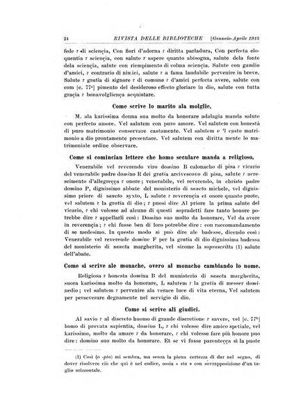 Rivista delle biblioteche e degli archivi periodico di biblioteconomia e di bibliografia di paleografia e di archivistica