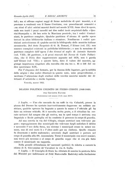 Rivista delle biblioteche e degli archivi periodico di biblioteconomia e di bibliografia di paleografia e di archivistica