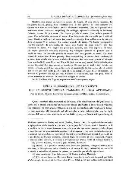 Rivista delle biblioteche e degli archivi periodico di biblioteconomia e di bibliografia di paleografia e di archivistica