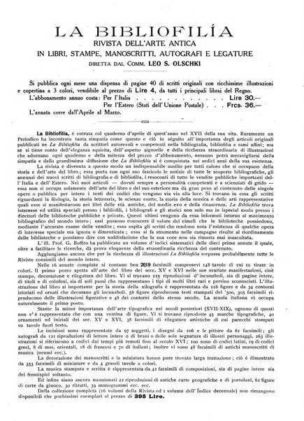 Rivista delle biblioteche e degli archivi periodico di biblioteconomia e di bibliografia di paleografia e di archivistica