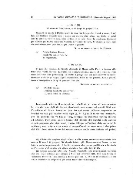 Rivista delle biblioteche e degli archivi periodico di biblioteconomia e di bibliografia di paleografia e di archivistica