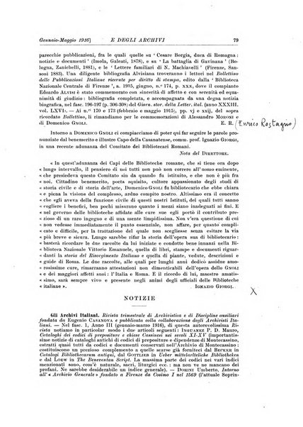 Rivista delle biblioteche e degli archivi periodico di biblioteconomia e di bibliografia di paleografia e di archivistica