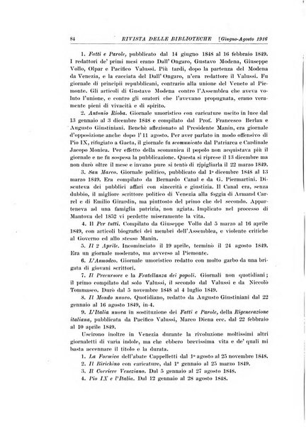 Rivista delle biblioteche e degli archivi periodico di biblioteconomia e di bibliografia di paleografia e di archivistica