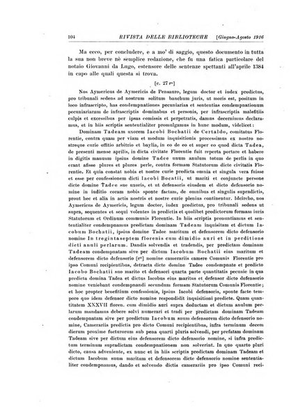 Rivista delle biblioteche e degli archivi periodico di biblioteconomia e di bibliografia di paleografia e di archivistica