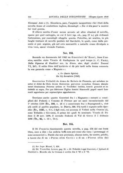 Rivista delle biblioteche e degli archivi periodico di biblioteconomia e di bibliografia di paleografia e di archivistica