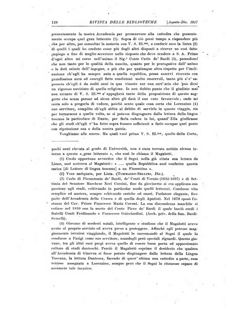 Rivista delle biblioteche e degli archivi periodico di biblioteconomia e di bibliografia di paleografia e di archivistica