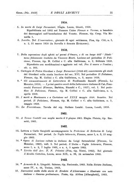 Rivista delle biblioteche e degli archivi periodico di biblioteconomia e di bibliografia di paleografia e di archivistica