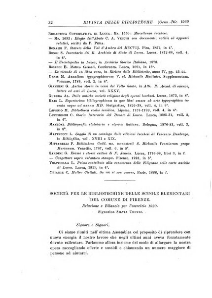 Rivista delle biblioteche e degli archivi periodico di biblioteconomia e di bibliografia di paleografia e di archivistica