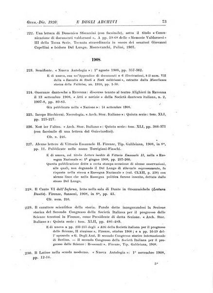 Rivista delle biblioteche e degli archivi periodico di biblioteconomia e di bibliografia di paleografia e di archivistica