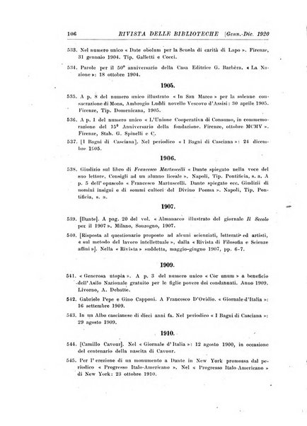 Rivista delle biblioteche e degli archivi periodico di biblioteconomia e di bibliografia di paleografia e di archivistica