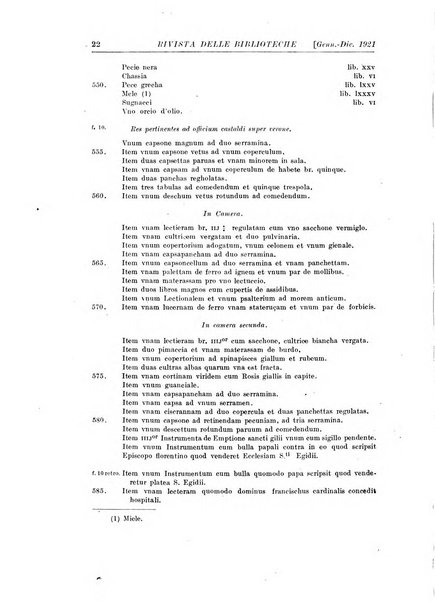 Rivista delle biblioteche e degli archivi periodico di biblioteconomia e di bibliografia di paleografia e di archivistica