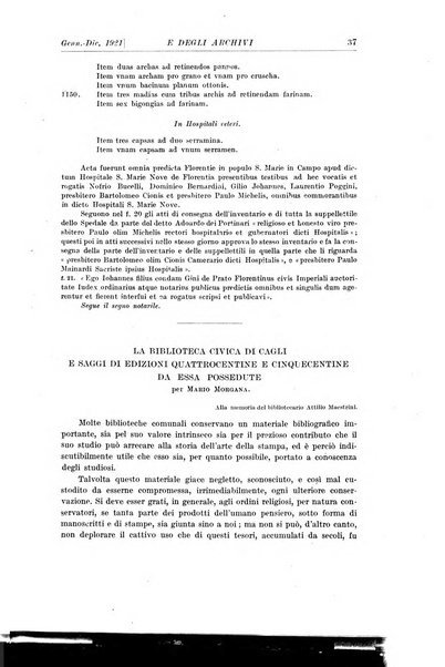 Rivista delle biblioteche e degli archivi periodico di biblioteconomia e di bibliografia di paleografia e di archivistica