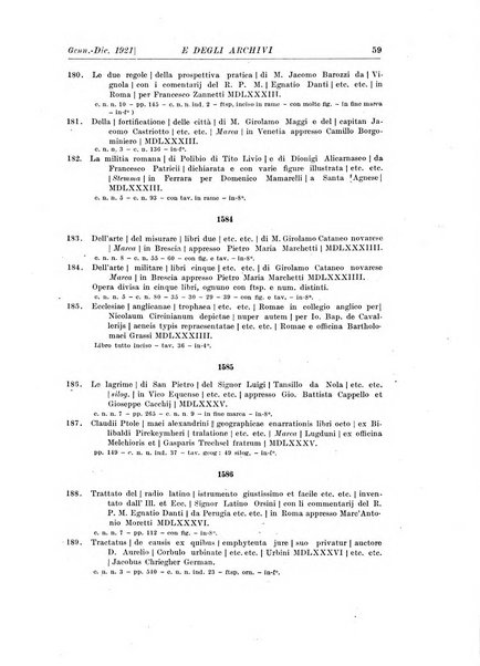 Rivista delle biblioteche e degli archivi periodico di biblioteconomia e di bibliografia di paleografia e di archivistica