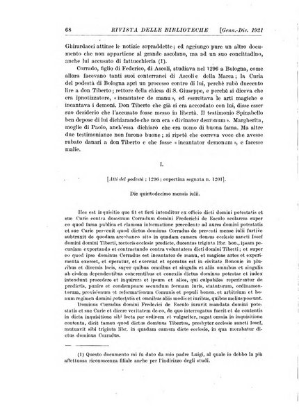 Rivista delle biblioteche e degli archivi periodico di biblioteconomia e di bibliografia di paleografia e di archivistica