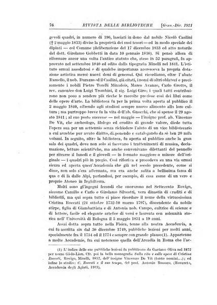 Rivista delle biblioteche e degli archivi periodico di biblioteconomia e di bibliografia di paleografia e di archivistica