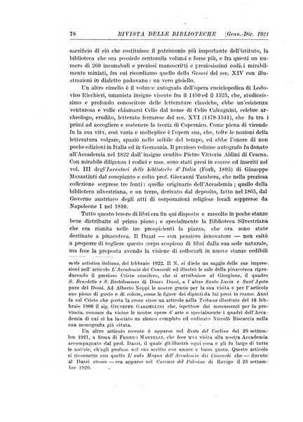 Rivista delle biblioteche e degli archivi periodico di biblioteconomia e di bibliografia di paleografia e di archivistica