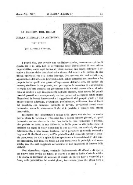 Rivista delle biblioteche e degli archivi periodico di biblioteconomia e di bibliografia di paleografia e di archivistica