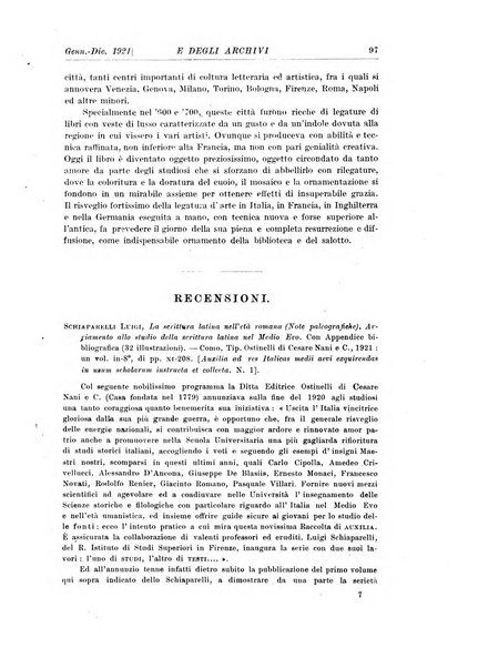 Rivista delle biblioteche e degli archivi periodico di biblioteconomia e di bibliografia di paleografia e di archivistica