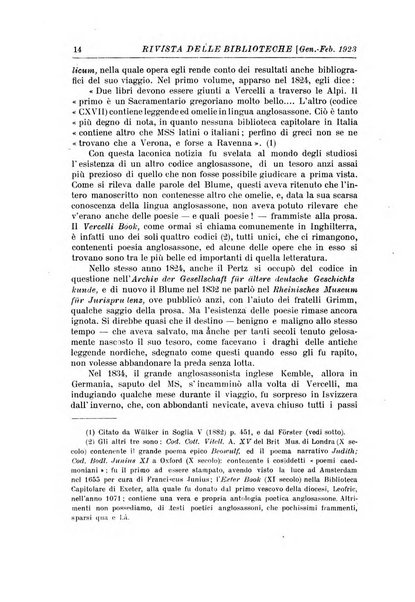 Rivista delle biblioteche e degli archivi periodico di biblioteconomia e di bibliografia di paleografia e di archivistica