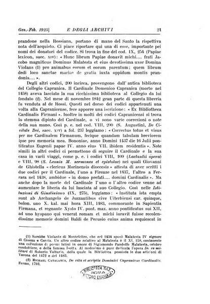 Rivista delle biblioteche e degli archivi periodico di biblioteconomia e di bibliografia di paleografia e di archivistica