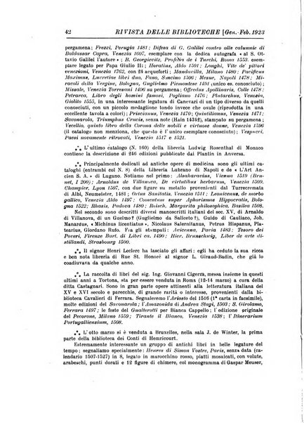 Rivista delle biblioteche e degli archivi periodico di biblioteconomia e di bibliografia di paleografia e di archivistica