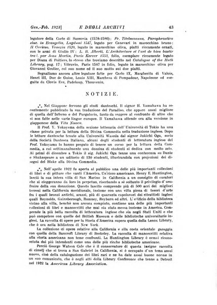 Rivista delle biblioteche e degli archivi periodico di biblioteconomia e di bibliografia di paleografia e di archivistica