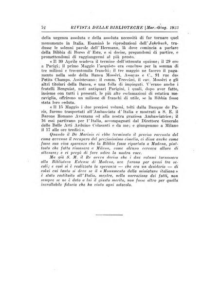 Rivista delle biblioteche e degli archivi periodico di biblioteconomia e di bibliografia di paleografia e di archivistica