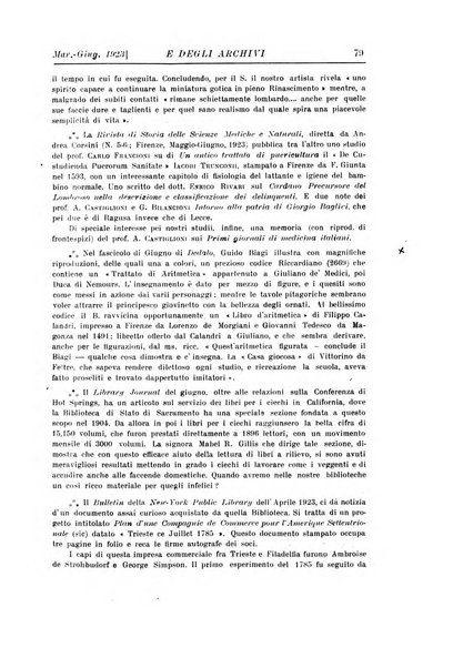 Rivista delle biblioteche e degli archivi periodico di biblioteconomia e di bibliografia di paleografia e di archivistica