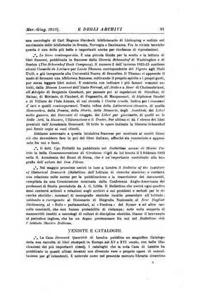 Rivista delle biblioteche e degli archivi periodico di biblioteconomia e di bibliografia di paleografia e di archivistica